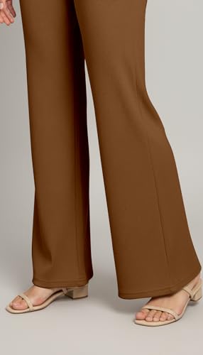 Image of Mehrang High Waisted Wide Leg Ribbed Knit Trousers with Pockets | Casual and Stretchy Pants | for Women