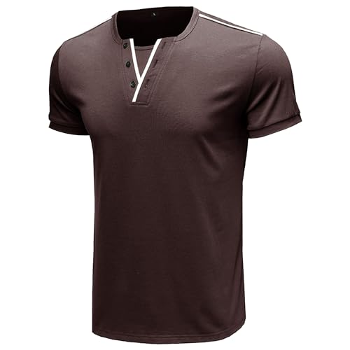 T-shirt Henley homme en coton parfait pour les terrasses d'été en ville