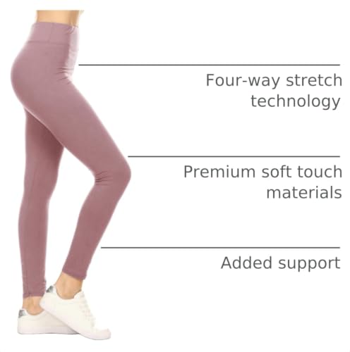 Image of Leggings Depot High Waisted Leggings for Women Buttery Smooth & Soft Women's Solid Yoga - Reg, Plus, 1X3X, 3X5X