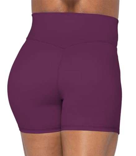 Image of Sunzel Women's High Waisted Crossover Waist Biker Shorts for Yoga Workout | 4-inch inseam, high waisted, tummy control, crossover waist, buttery soft, compression fit, close fit, for yoga and workouts