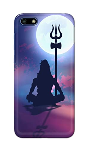 Image of Printed Hard Back Cover Case for Honor 7S | Huawei Y5 2018 | Huawei Y5 Prime 2018 Back Cover (Lord Shiva) -1302