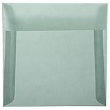 JAM PAPER 6.5 x 6.5 Square Translucent Vellum Envelopes - Ocean Blue - Bulk 250/Box