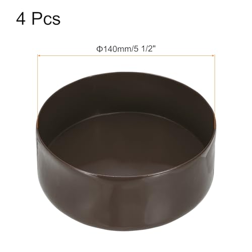 Image of uxcell 4pcs Rubber End Caps 140mm(5 1 /2 inch) ID x 80mm(3 1 /8 Inch) H Vinyl Round End Cap Cover Screw Thread Protectors Brown