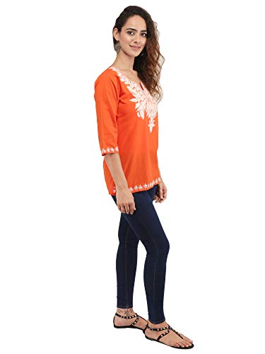 Image of QAZMI Women's Regular Kashmiri Embroidered Cotton