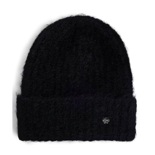 Bonnet femme HUGO Sup_Hat noir chapeau hiver chaud tricot