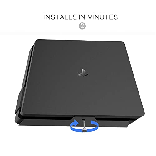 Monzlteck New Wall Mount For Ps-4 Slim, Near Or Behind Tv, Space Saving,Customized To Perfectly Fit Playstation4 Slim,Easy To Install #TOP4