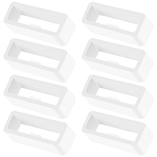Image of 8pcs 18mm Band Keeper for Garmin Venu 3s/Venu 2s/Vivoactive 4s/vivomove 3S/Forerunner 255S/255S Music/ 265S/265S Music Wristband Loop, 18mm Replacement Watch Band Ring Smartwatch Keeper 8*white