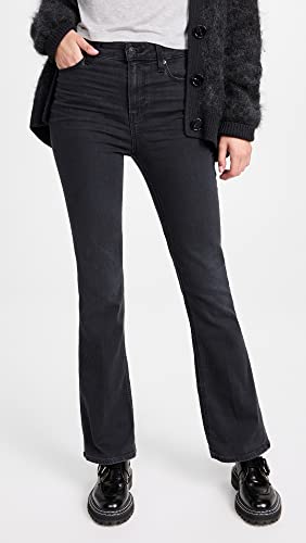 PAIGE Women's High Rise Laurel Canyon Flare 32 Inseam in Black Willow2