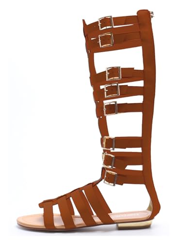 Sandales de gladiateur hautes femme marron en taille 36.5 avec petit talon
