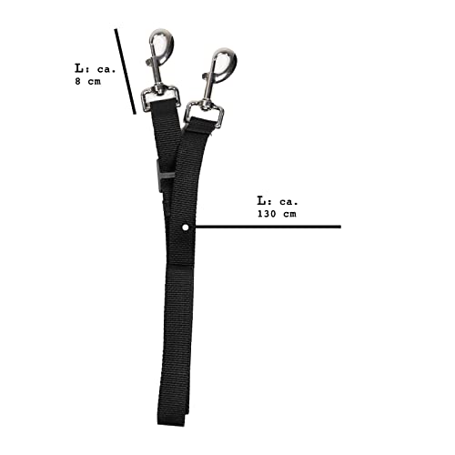 DRULINE Fahrrad Hundeleine - Fahrrad Abstandhalter - Fahrradhalter - Stahl Silber/schwarz/Nylon - ca. 125 cm - Schnellbefestigungsmechanismus - inkl. Befestigungsmaterial
