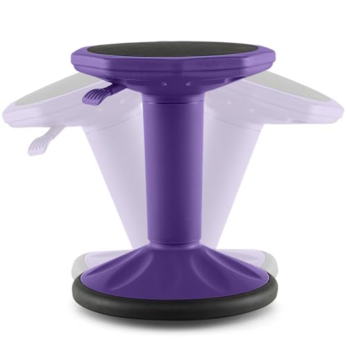 Image of Giantex Wobble Stools for Classroom Seating, 24 inch Wiggle Stool with Adjustable Height, Sitting Balance Chair for School Active Learning, Office Stand Up, Flexible Seating Wobble Chair (Purple)