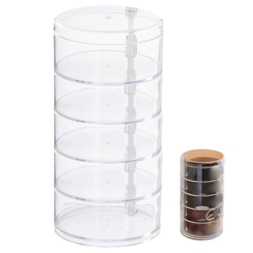 Organizzatore della cintura, supporto per cintura in plastica trasparente a 5 strati, organizzatore di cassetti rotanti da 4, 5x8, 7 pollici per cassetto dell'armadio, cravatta, orologi, gioielli, tru