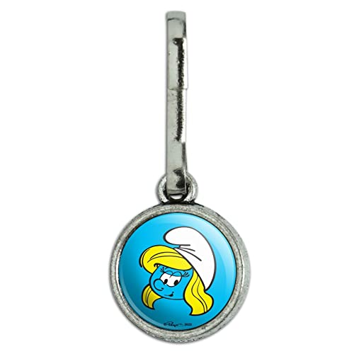 Smurfette Face Antiqued Charm Clothes Purse Suitcase Backpack Zipper Pull Aid