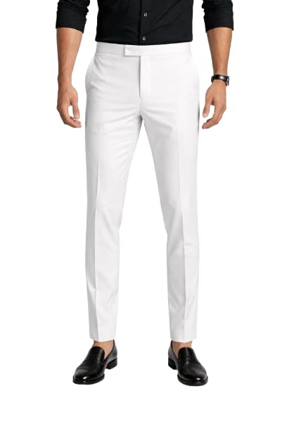 SIXSTEP White Formal Pant for Men - Regular Fit Formal Trouser for Gents/Boys -Party, Daily Use, Wedding, Interview, Office Wear Uniform Pant-picture-37