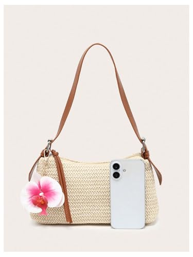 Image of Verdusa Women's Straw Woven Shoulder Bag Tote Handbag Summer Beach Purse Vacation Bags