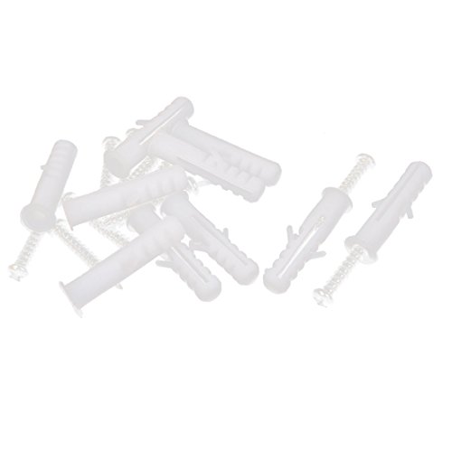 Aexit 10 piezas de plástico M12 Tornillo de expansión Tornillo de pared Ancla (model: Z5746VIIO-1312AE) w Tornillos autorroscantes