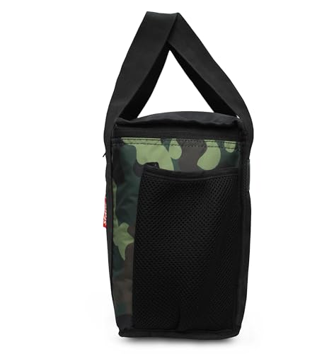 Image of Sfane Insulated Lunch Bag - Compact, Easy Wash, Smooth Zipper & Lightweight - Tote Bag & Container, Tiffin Bag for Men, Women, Adults (Green & Black)
