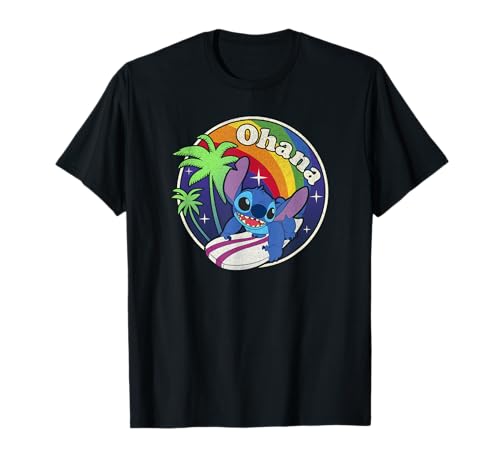 T-shirt Stitch anti-décoloration vêtement surf arc-en-ciel coton