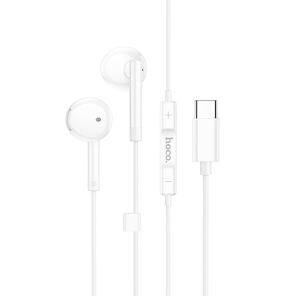 HOCOM95 Small - Wire-Controlled Digital Earphones With Microphone, Plug: Type-C, Cable Length: 1.2m, Compatible Huawei Xiaomi OnePlus iPad Pro/iPad Air Type-C Interface, White
