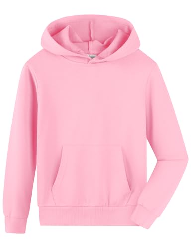 Spring&Gege Youth Solid Classic Hoodies Soft Hooded Pullover Sweatshirts for Children (3-14 Years)