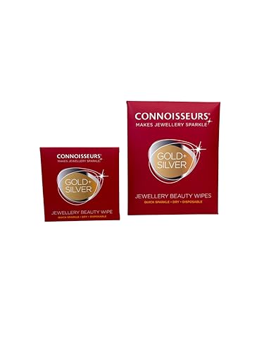 Connoisseurs Jewellery Cleaner Kit | Diamond Dazzle Stick & 6 Cleaning Cloth Wipes | Gold, Diamond, Platinum & Silver Jewellery Cleaner | Ring Cleaning