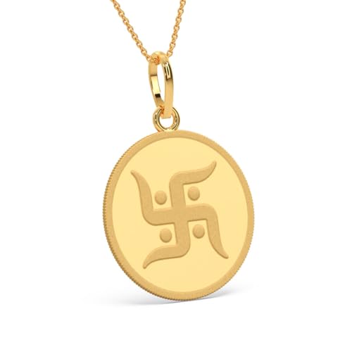 Image of KALYAN JEWELLERS 24K (999) Purity Swastik Gold Coin Pendant 5 Gms
