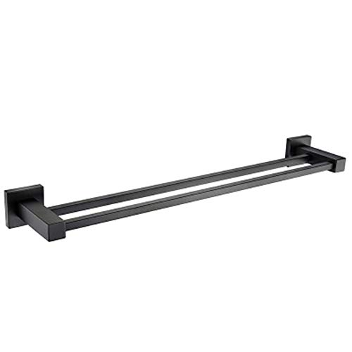 GLYYR Badezimmer Hardware-Anhänger Der Edelstahl-304 Einfaches High End Storage Rack Für Badezimmer Hotel Black,Doublerod