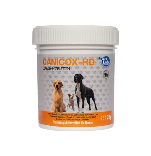 NutriLabs Canicox-HD Gelenktabletten für Hunde 50 Stk. - mit MSM, Chondroitin, Hyaluronsäure, Glucosamin & Teufelskralle - Gesundheitsprodukte für Hunde - Nahrungsergänzungsmittel Hund*
