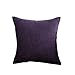 Lieson Fundas de almohada decorativas, 1 funda de cojín de 20 x 20, 50 x 50 cm, color sólido, fundas de almohada con patrón de tejido de color morado, negro, lino
