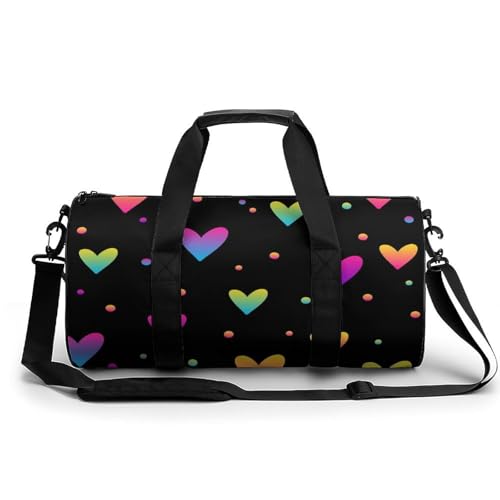 Sac week-end points d'amour colorés grand format 45cm contre le désordre