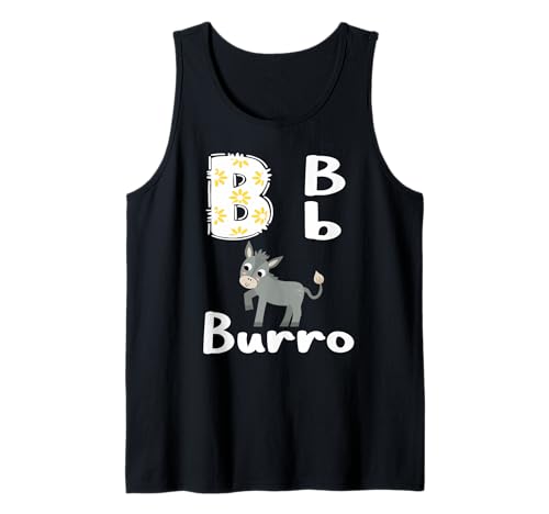B is for Burro Spanish Alphabet School Bilingüe Teacher Kid Camiseta sin Mangas