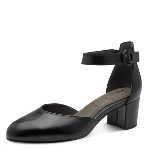 Tamaris Comfort Damen Pumps mit Riemen aus Leder Elegant, Schwarz...