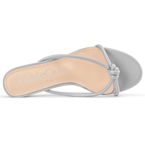 Image of NobleOnly Women's Black Kitten Heel Mule Sandals, 2.4 Inches, Open Toe, Slip On, Party, Prom, Wedding, Evening, Classic Style