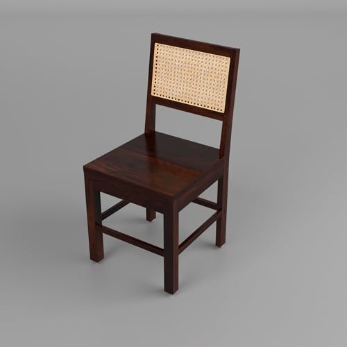Image of Solid Sheesham Wood 2 Seater Dining Table Set with Chairs for Dining Room | Living Room | Home & Office | Hotels Restaurant & Cafe (2 Seater, Walnut Finish)
