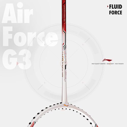 Image of Li-Ning Air Force G3 Badminton Racket with Full Cover | Max Tension : ≤30 lbs | Superlight Technology | Aerotec Beam | Dynamic Frame