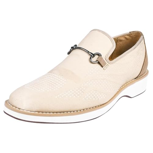 Image of LIBERTYZENO Mens Tuxedo Canvas Textile and Suede Leather Noble Loafers and Slip On Wedding Party Shoes for Easter Gift