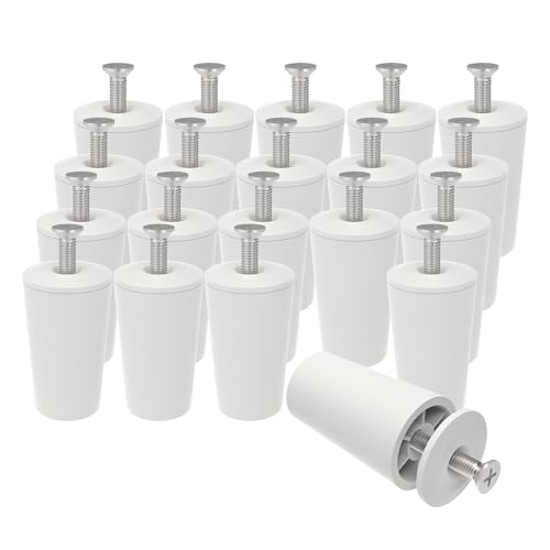 ipow Lot de 20 Butées de Volet Roulant Blanche 40mm, Butée d’arrêt pour Lame Finale de Volet Roulant/Store/Persienne, Butoir de Tampon avec Vis M5*40 et...