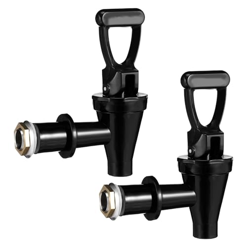 iplusmile 2 Pièces Robinet de Réservoir D'eau Accessoire Simple et Facile à Installer en Acier Inoxydable Noir Résistant la Déformation, pour Distributeur de Boissons et Seau