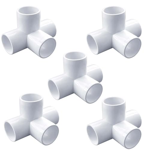 Image of DEHRAN UPVC 4-Way Elbow 1 /2 inch Inchi(20MM) For Plumbing Pipe Fitting, Greenhouse Project Bathroom Home Garden Frame White Color (5)