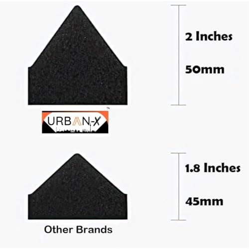 Image of URBAN-X Wedge Soundproofing Studio Acoustic Foam 1'x1' - 2 Inches 50D High Density, Soundproof Foam, Noise Reduction Panels, Echo Absorption (Black, Set of 6 with (Self Adhesive))
