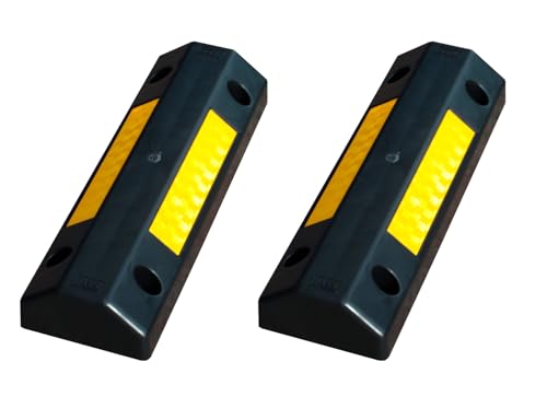 PAL | Tope rueda de plástico polipropileno para delimitar rueda de coche en aparcamiento dimensiones 50x16x8 (2- Topes)