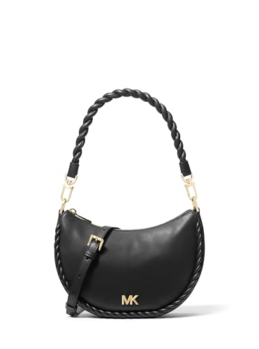 Michael Kors Bolsa conversível pequena Kyla, Ferragens douradas/trança torcida/preta, One Size