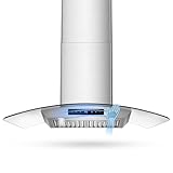 TAZPI 30 Inch Wall Mount Range Hood 1200 CFM, 4-Speed Wall Mount Range Hood with Touch Control & Gesture Sensing Stainless Steel Kitchen Stove Vent Hoods with 2 LED Lights Pro Series