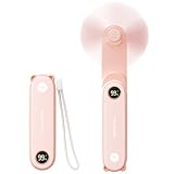 SWEETFULL Portable Handheld Mini Fan with LED Display, 3-in-1 Personal Foldable USB Rechargeable Hand Held Fan & Flashlight for Travel, Lash Eyelash, Cute Small Pocket for Women, Girls