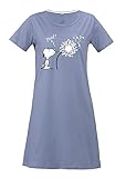 ONOMATO! Peanuts Snoopy Damen Nachthemd-Kleid Schlafshirt, Farbe:Blau, Größe:S