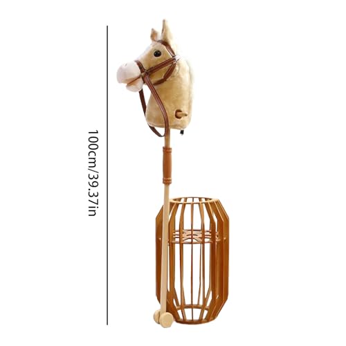 Cheval bâton en bois pour jeu d'imitation équestre et de rôles