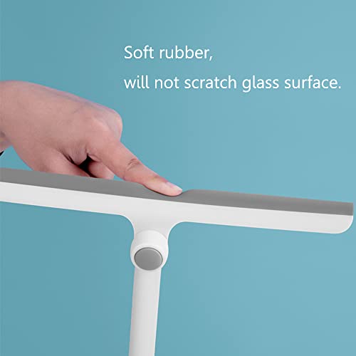 Image of Shower Squeegee - Grey Rotating Blade Window Mirror Squeegee, Soft Glass Cleaner for Home, Bathroom, Car Windshield Cleaning Small Squeegee All-Purpose Wiper Tool