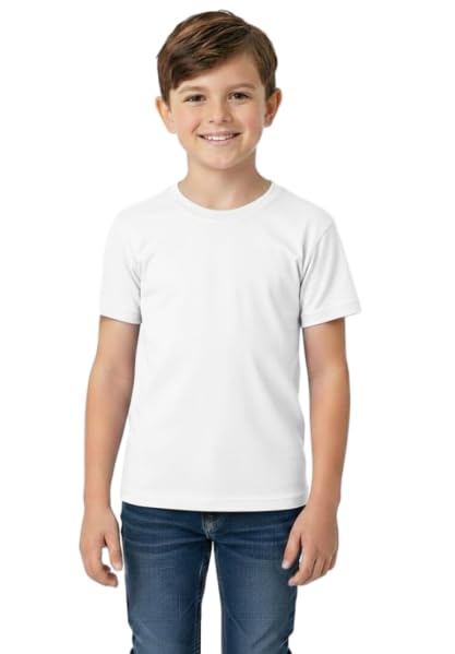 Image of T-Shirt for Boys | Super Colour (White Black Pink Yellow) Super Cotton [100% Pure] Solid Plain Tees
