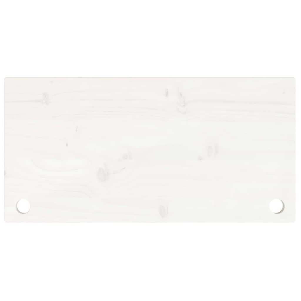 Piano da scrivania bianco, 80 x 40 x 2,5 cm, in legno di pino massiccio, con 2 fori per cavi, per accessori da scrivania, telaio da tavolo, supporto per monitor, home office e ufficio