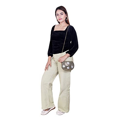 Image of Shakuntala Vintage Clutch - Metal Mosaic Stone & Shell Design Purse - Handmade Women's Handbag